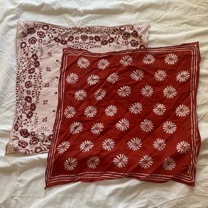 2 two Madewell bandanas pink red floral